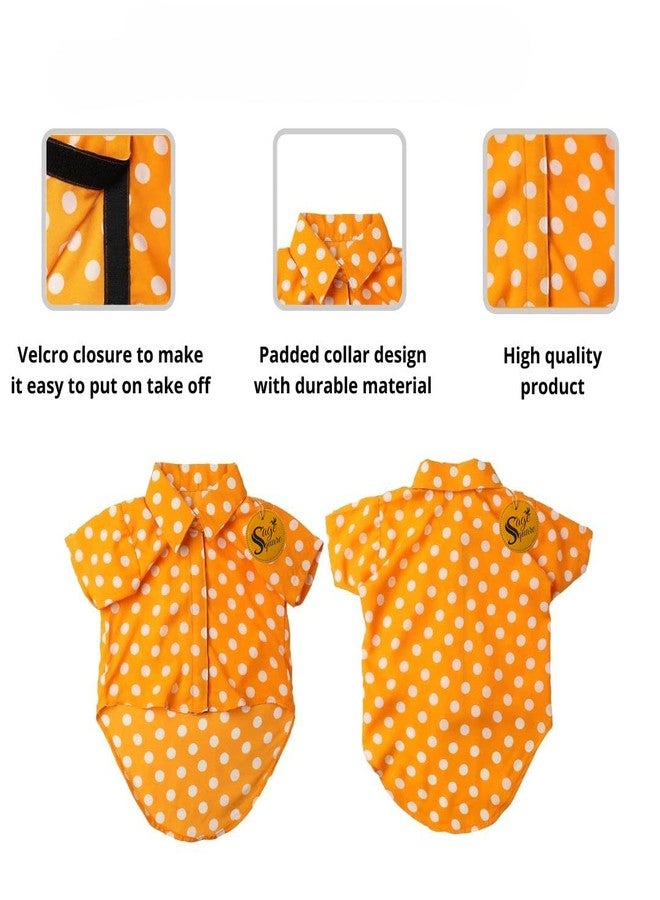 Sage Square Crazy Printed Dog Shirt, Trending Dog Shirt, Ultra Soft & Light Weight, Comfortable & Breathable Dog Apparel, Trendy Outfit (XXXLarge - 30 inch) (Polka Orange) - Image 4